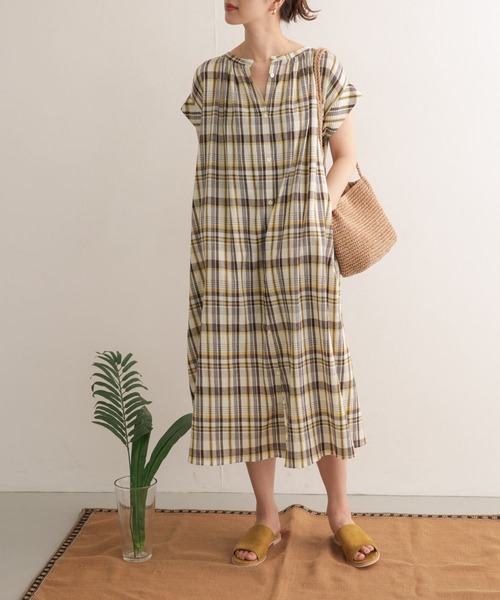 【リピ割価格】かぐれ　リネンチェックスクエアストール　アーバンリサーチ ドアーズ 2WAYレースカバー（ストール/ショール）｜URBAN RESEARCH DOORS