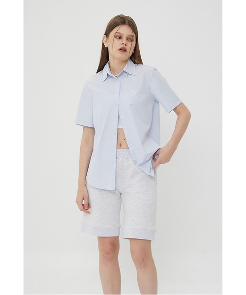 LUVISTRUE(ラヴイズトゥルー)の「『LUV IS TRUE/ラブ イズ トゥルー』SHORT SHIRT/ワンポイント半袖シャツ(シャツ/ブラウス・レディース・ホワイト/ライトブルー・FREE)」の5枚目の写真