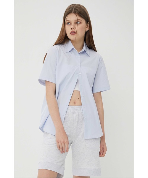 LUVISTRUE(ラヴイズトゥルー)の「『LUV IS TRUE/ラブ イズ トゥルー』SHORT SHIRT/ワンポイント半袖シャツ(シャツ/ブラウス・レディース・ホワイト/ライトブルー・FREE)」の15枚目の写真