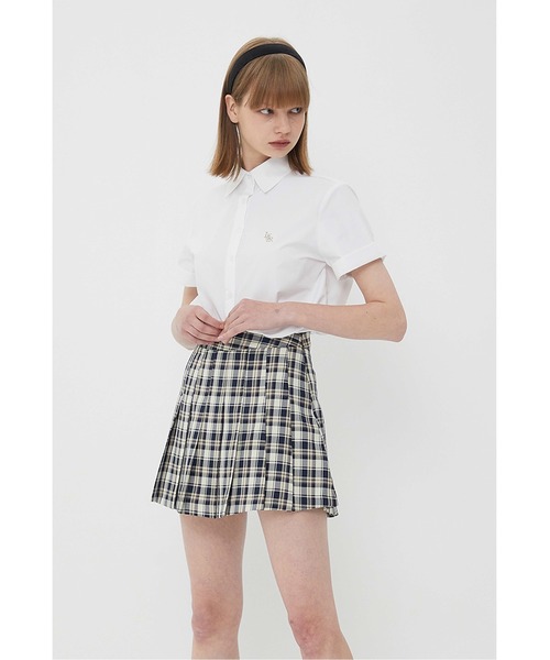 LUVISTRUE(ラヴイズトゥルー)の「『LUV IS TRUE/ラブ イズ トゥルー』SHORT SHIRT/ワンポイント半袖シャツ(シャツ/ブラウス・レディース・ホワイト/ライトブルー・FREE)」の9枚目の写真
