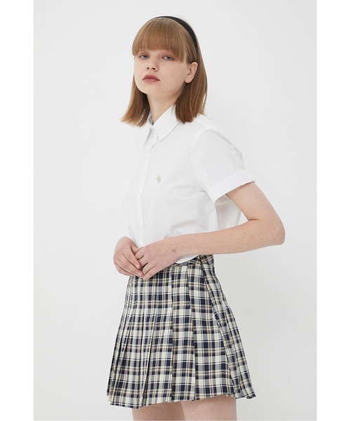 LUVISTRUE(ラヴイズトゥルー)の「『LUV IS TRUE/ラブ イズ トゥルー』SHORT SHIRT/ワンポイント半袖シャツ(シャツ/ブラウス・レディース・ホワイト/ライトブルー・FREE)」の7枚目の写真