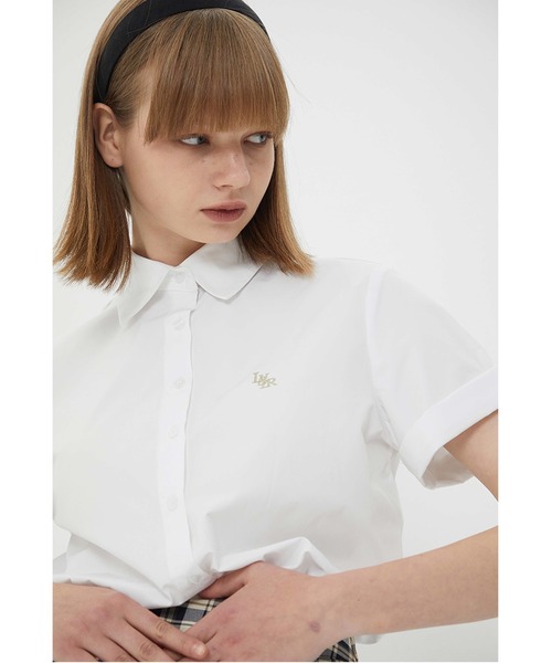 LUVISTRUE(ラヴイズトゥルー)の「『LUV IS TRUE/ラブ イズ トゥルー』SHORT SHIRT/ワンポイント半袖シャツ(シャツ/ブラウス・レディース・ホワイト/ライトブルー・FREE)」の14枚目の写真