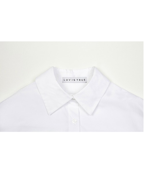 LUVISTRUE(ラヴイズトゥルー)の「『LUV IS TRUE/ラブ イズ トゥルー』SHORT SHIRT/ワンポイント半袖シャツ(シャツ/ブラウス・レディース・ホワイト/ライトブルー・FREE)」の10枚目の写真