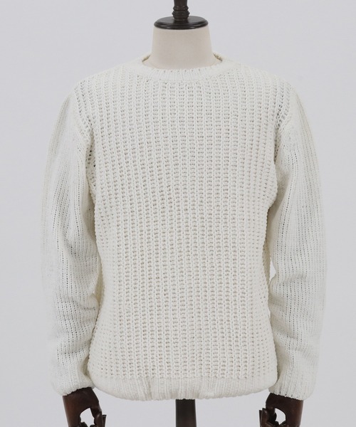 CAMBIO（カンビオ）の「mn2402-畦編×天竺編3GGモールCNニット（ニット/セーター・メンズ・ブラック/オフホワイト・LL/M/L）」の14枚目の写真