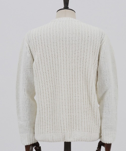 CAMBIO（カンビオ）の「mn2402-畦編×天竺編3GGモールCNニット（ニット/セーター・メンズ・ブラック/オフホワイト・LL/M/L）」の15枚目の写真