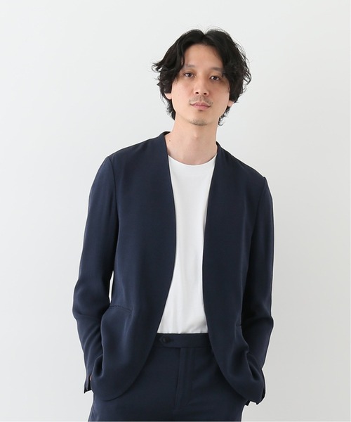 EDIFICE(エディフィス)の「Triporous ファンクションモバイル ジャケット(ノーカラージャケット・メンズ・チャコールグレー/ネイビー・SMALL/MEDIUM/LARGE/X-LARGE)」の2枚目の写真