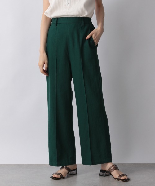 LOWRYS FARM（ローリーズファーム）の「アサコンピンタックパンツ　958355（その他パンツ・レディース・アイボリー/ブラウン/グリーン・FREE）」の3枚目の写真