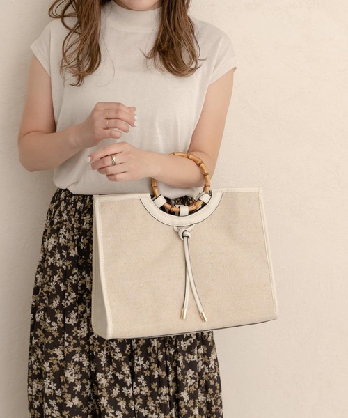 RODE SKO（ロデスコ）の「FEMKE 異素材コンビトートバッグ（トートバッグ・レディース・グリーン/ホワイト・ONE）」の13枚目の写真