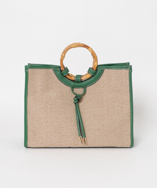 RODE SKO（ロデスコ）の「FEMKE 異素材コンビトートバッグ（トートバッグ・レディース・グリーン/ホワイト・ONE）」の14枚目の写真