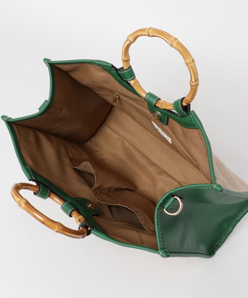 RODE SKO（ロデスコ）の「FEMKE 異素材コンビトートバッグ（トートバッグ・レディース・グリーン/ホワイト・ONE）」の20枚目の写真