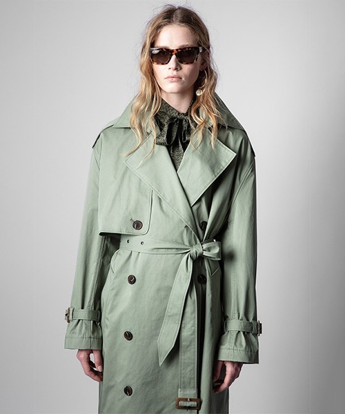 ZADIG&VOLTAIRE（ザディグ　エ　ヴォルテール）の「KENA COTON COAT（トレンチコート・レディース・ライトグリーン・S/M/XS/L）」の3枚目の写真