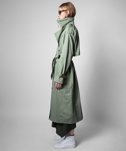ZADIG&VOLTAIRE（ザディグ　エ　ヴォルテール）の「KENA COTON COAT（トレンチコート・レディース・ライトグリーン・S/M/XS/L）」の8枚目の写真