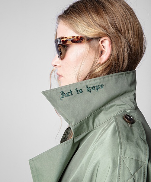 ZADIG&VOLTAIRE（ザディグ　エ　ヴォルテール）の「KENA COTON COAT（トレンチコート・レディース・ライトグリーン・S/M/XS/L）」の7枚目の写真
