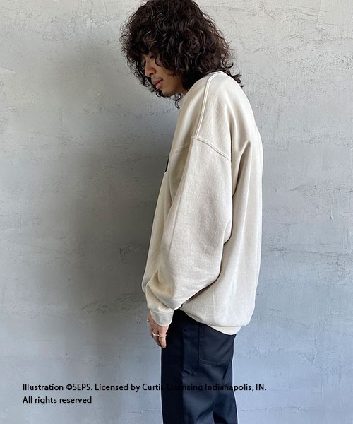 JEANS FACTORY （ジーンズファクトリー）の「[THE SATURDAY EVENING POST/サタデーイブニングポスト] 別注 ビッグシルエット POST プリントスウェット（スウェット・レディース・ブラック/ベージュ・M/L/S）」の14枚目の写真