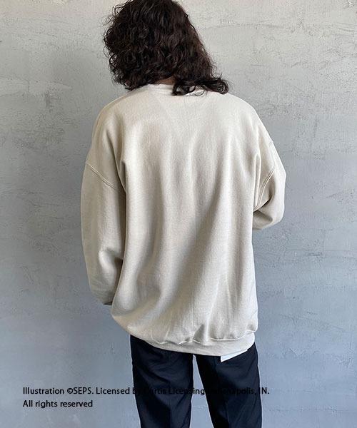 JEANS FACTORY （ジーンズファクトリー）の「[THE SATURDAY EVENING POST/サタデーイブニングポスト] 別注 ビッグシルエット POST プリントスウェット（スウェット・レディース・ブラック/ベージュ・M/L/S）」の15枚目の写真