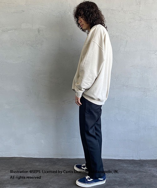 JEANS FACTORY （ジーンズファクトリー）の「[THE SATURDAY EVENING POST/サタデーイブニングポスト] 別注 ビッグシルエット POST プリントスウェット（スウェット・レディース・ブラック/ベージュ・M/L/S）」の16枚目の写真