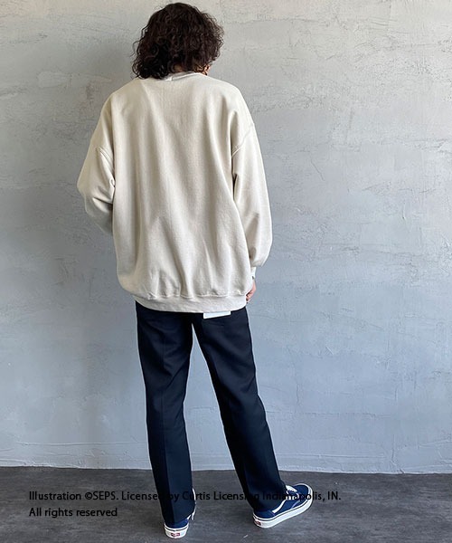 JEANS FACTORY （ジーンズファクトリー）の「[THE SATURDAY EVENING POST/サタデーイブニングポスト] 別注 ビッグシルエット POST プリントスウェット（スウェット・レディース・ブラック/ベージュ・M/L/S）」の17枚目の写真