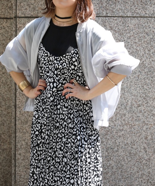 ap retro（アプレトロ）の「レオパードプリーツキャミロングワンピース【ZOZO限定アイテム】（ワンピース・レディース・ブラック/ブラウン・FREE）」の13枚目の写真