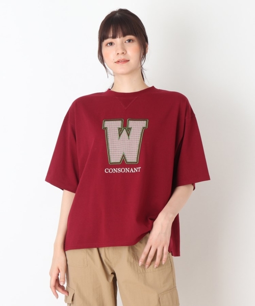 Cutie Blonde(キューティーブロンド)の「◆【S-L】チェックアップリケプルオーバー(Tシャツ/カットソー・レディース・ボルドー/ダークグリーン/ベージュ/ネイビー・02/03/01)」の6枚目の写真