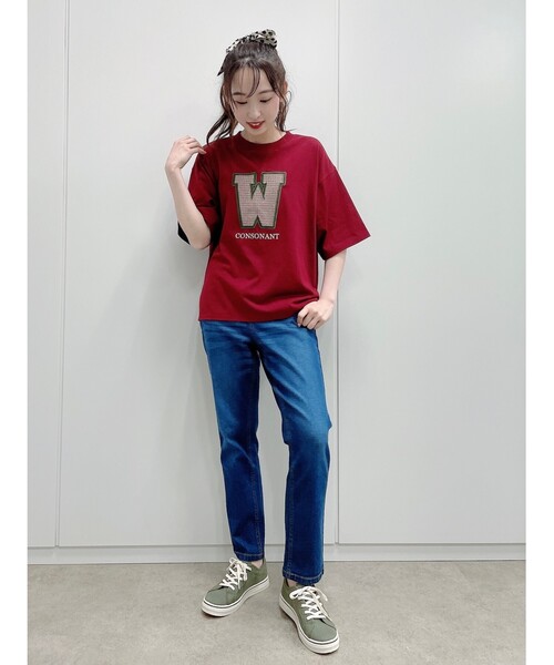 Cutie Blonde(キューティーブロンド)の「◆【S-L】チェックアップリケプルオーバー(Tシャツ/カットソー・レディース・ボルドー/ダークグリーン/ベージュ/ネイビー・02/03/01)」の15枚目の写真