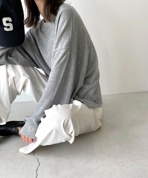 CANAL JEAN（キャナルジーン）の「via j(ヴィアジェイ) ミニ裏毛無地トレーナー（スウェット・レディース・ホワイト/ブラック/グレー・ONE SIZE）」の3枚目の写真