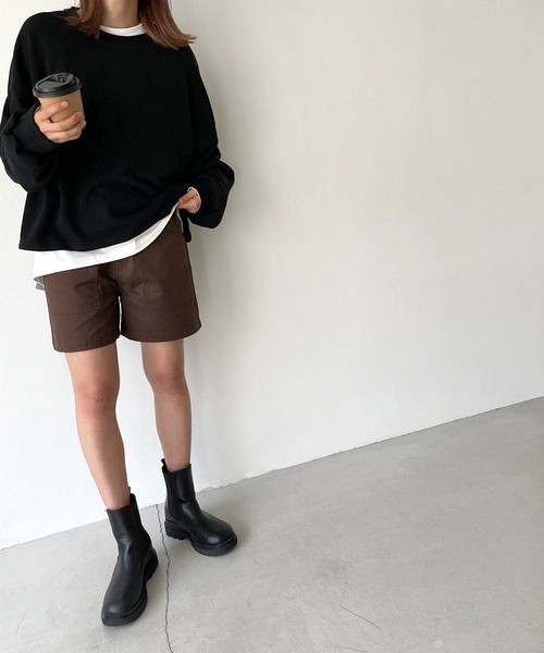 CANAL JEAN（キャナルジーン）の「via j(ヴィアジェイ) ミニ裏毛無地トレーナー（スウェット・レディース・ホワイト/ブラック/グレー・ONE SIZE）」の2枚目の写真