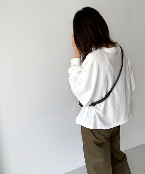 CANAL JEAN（キャナルジーン）の「via j(ヴィアジェイ) ミニ裏毛無地トレーナー（スウェット・レディース・ホワイト/ブラック/グレー・ONE SIZE）」の13枚目の写真