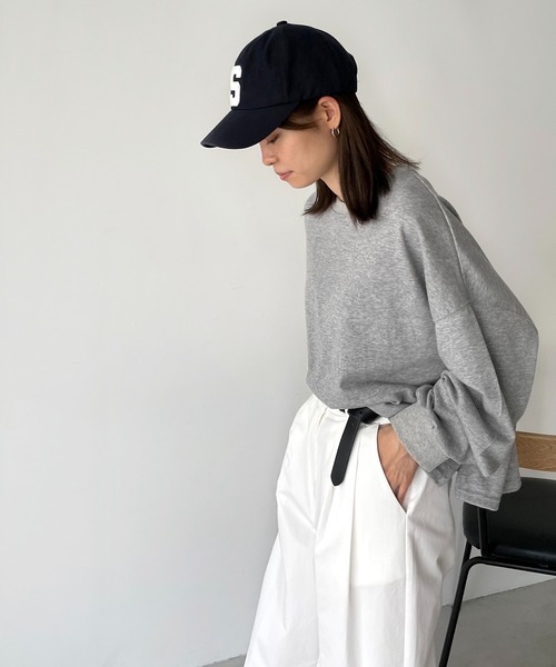 CANAL JEAN（キャナルジーン）の「via j(ヴィアジェイ) ミニ裏毛無地トレーナー（スウェット・レディース・ホワイト/ブラック/グレー・ONE SIZE）」の7枚目の写真