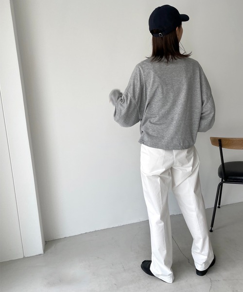 CANAL JEAN（キャナルジーン）の「via j(ヴィアジェイ) ミニ裏毛無地トレーナー（スウェット・レディース・ホワイト/ブラック/グレー・ONE SIZE）」の6枚目の写真