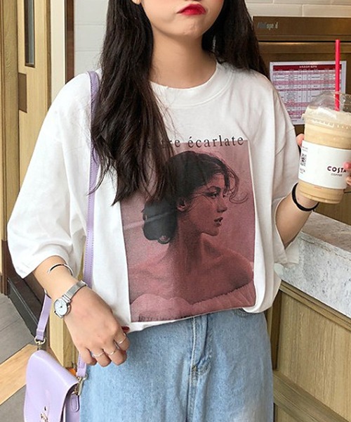Bifrost(ビフレスト)の「フォトプリントTシャツ(Tシャツ/カットソー・レディース・ホワイト/ピンク/ブルー・XL/L/M)」の2枚目の写真