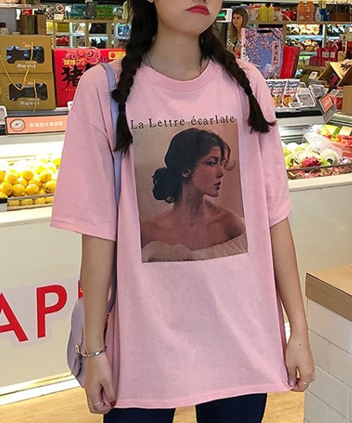Bifrost(ビフレスト)の「フォトプリントTシャツ(Tシャツ/カットソー・レディース・ホワイト/ピンク/ブルー・XL/L/M)」の1枚目の写真