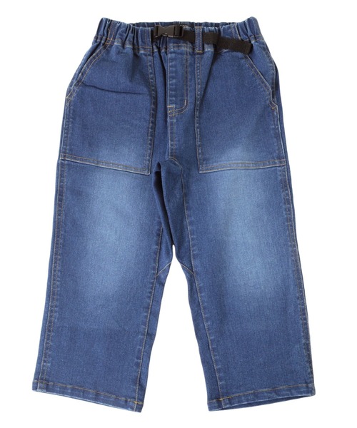 GLAZOS（グラソス）の「[テーパード]スーパーストレッチデニム・ベイカーポケットベルトデザイン７分丈パンツ（デニムパンツ・キッズ・インディゴブルー/ブルー・130cm/140cm/150cm/160cm/170cm）」の5枚目の写真