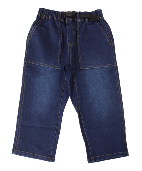 GLAZOS（グラソス）の「[テーパード]スーパーストレッチデニム・ベイカーポケットベルトデザイン７分丈パンツ（デニムパンツ・キッズ・インディゴブルー/ブルー・130cm/140cm/150cm/160cm/170cm）」の16枚目の写真