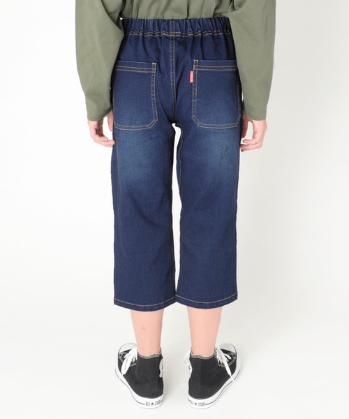 GLAZOS（グラソス）の「[テーパード]スーパーストレッチデニム・ベイカーポケットベルトデザイン７分丈パンツ（デニムパンツ・キッズ・インディゴブルー/ブルー・130cm/140cm/150cm/160cm/170cm）」の11枚目の写真