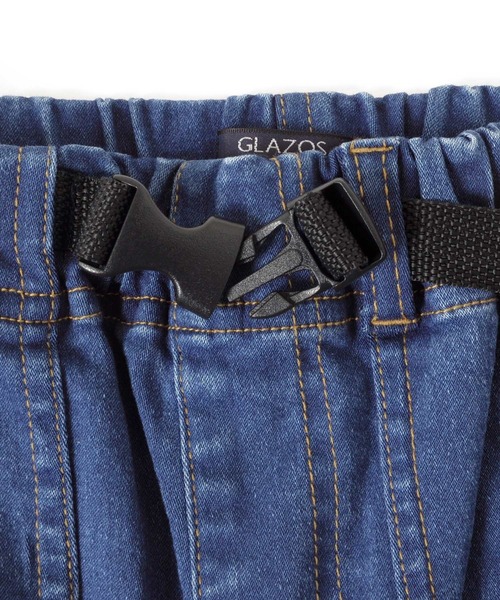 GLAZOS（グラソス）の「[テーパード]スーパーストレッチデニム・ベイカーポケットベルトデザイン７分丈パンツ（デニムパンツ・キッズ・インディゴブルー/ブルー・130cm/140cm/150cm/160cm/170cm）」の15枚目の写真