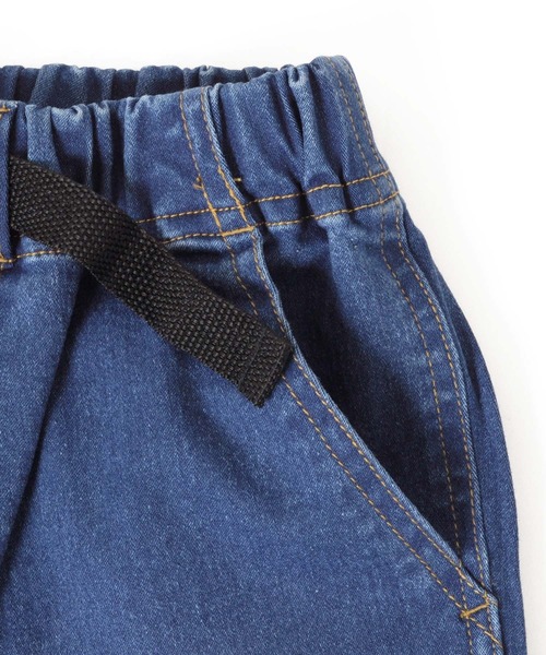 GLAZOS（グラソス）の「[テーパード]スーパーストレッチデニム・ベイカーポケットベルトデザイン７分丈パンツ（デニムパンツ・キッズ・インディゴブルー/ブルー・130cm/140cm/150cm/160cm/170cm）」の17枚目の写真