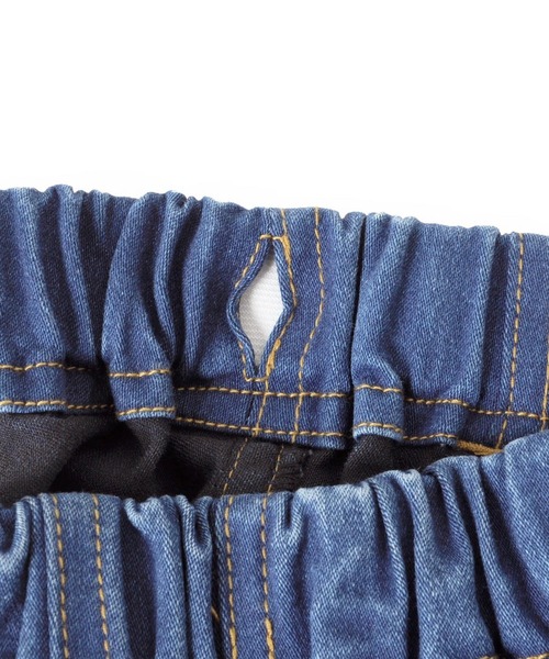 GLAZOS（グラソス）の「[テーパード]スーパーストレッチデニム・ベイカーポケットベルトデザイン７分丈パンツ（デニムパンツ・キッズ・インディゴブルー/ブルー・130cm/140cm/150cm/160cm/170cm）」の4枚目の写真