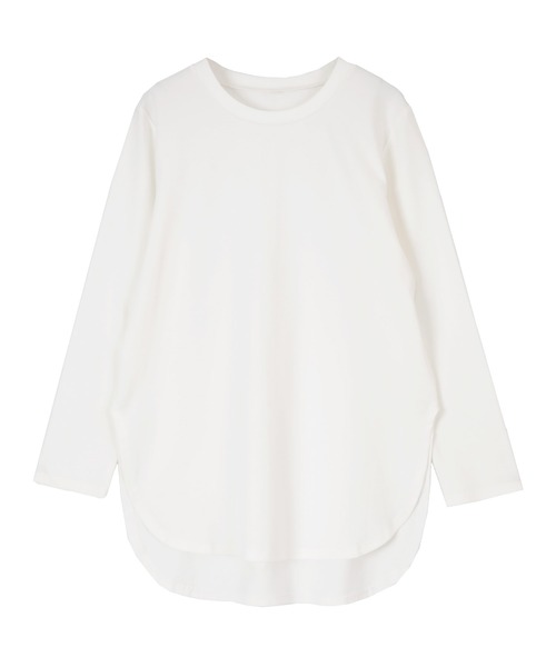 UR'S(ユアーズ)の「ラウンドネックカットソー(Tシャツ/カットソー・レディース・オフホワイト/ブラック・S/M/L)」の4枚目の写真