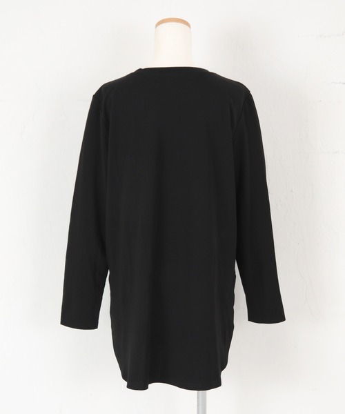 UR'S(ユアーズ)の「ラウンドネックカットソー(Tシャツ/カットソー・レディース・オフホワイト/ブラック・S/M/L)」の8枚目の写真