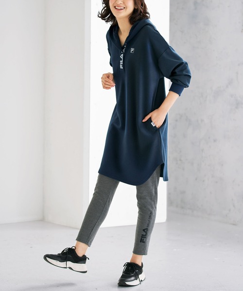 BELLUNA(ベルーナ)の「FILA スキッパ―デザインワンピース(ワンピース・レディース・パープル/ネイビー/杢グレー・MEDIUM/LARGE/X-LARGE)」の7枚目の写真