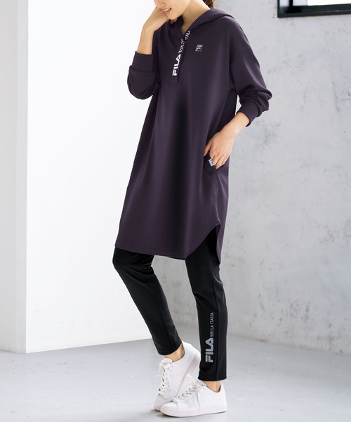 BELLUNA(ベルーナ)の「FILA スキッパ―デザインワンピース(ワンピース・レディース・パープル/ネイビー/杢グレー・MEDIUM/LARGE/X-LARGE)」の5枚目の写真
