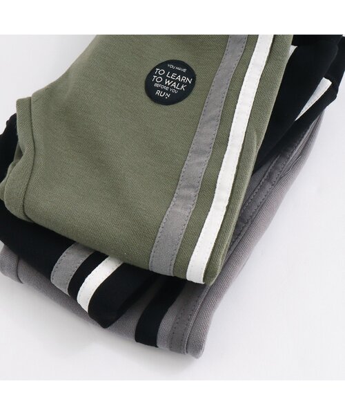 BREEZE（ブリーズ）の「/サイドラインダンボールニットパンツ 10分丈（その他パンツ・キッズ・カーキ/ブラック/グレー・110/140/150/130/100/120/90）」の4枚目の写真