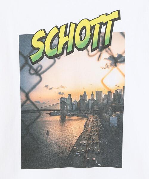 schott（ショット）の「Schott/ショット/PHOTO LS LS T-SHIRT "SUNRISE"/ロンT サンライズ（Tシャツ/カットソー・メンズ・ホワイト/ブラック/マスタード・LARGE/MEDIUM/X-LARGE）」の4枚目の写真
