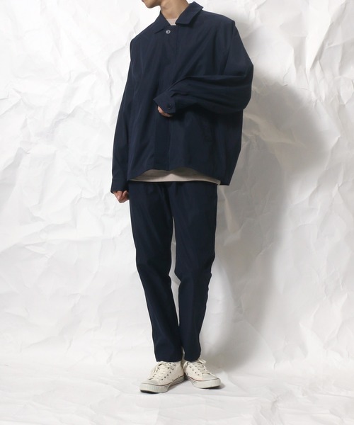 ANPAS（アンパス）の「ANPAS Fly Fronto Blouson SET-UP/ANPAS 別注 比翼仕立てブルゾン＆タックワイドテーパードパンツ セットアップ（セットアップ・メンズ・チャコールグレー/ブラック/ネイビー/グレイッシュベージュ・M/L）」の8枚目の写真