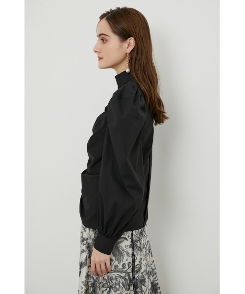 rienda（リエンダ）の「パフショルダーハイネックブラウス（シャツ/ブラウス・レディース・ブラック/グレー/ライトベージュ・FREE）」の10枚目の写真