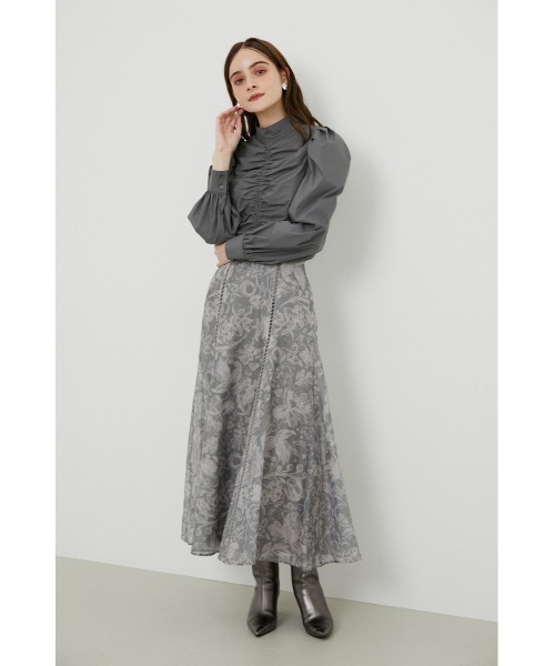 rienda（リエンダ）の「パフショルダーハイネックブラウス（シャツ/ブラウス・レディース・ブラック/グレー/ライトベージュ・FREE）」の17枚目の写真