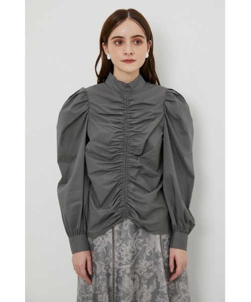 rienda（リエンダ）の「パフショルダーハイネックブラウス（シャツ/ブラウス・レディース・ブラック/グレー/ライトベージュ・FREE）」の11枚目の写真