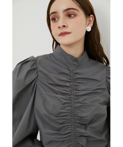 rienda（リエンダ）の「パフショルダーハイネックブラウス（シャツ/ブラウス・レディース・ブラック/グレー/ライトベージュ・FREE）」の14枚目の写真