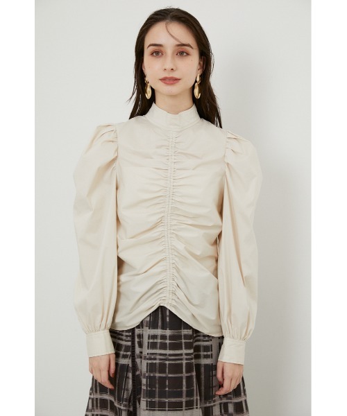 rienda（リエンダ）の「パフショルダーハイネックブラウス（シャツ/ブラウス・レディース・ブラック/グレー/ライトベージュ・FREE）」の18枚目の写真