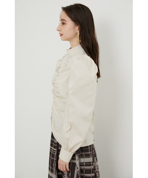 rienda（リエンダ）の「パフショルダーハイネックブラウス（シャツ/ブラウス・レディース・ブラック/グレー/ライトベージュ・FREE）」の12枚目の写真